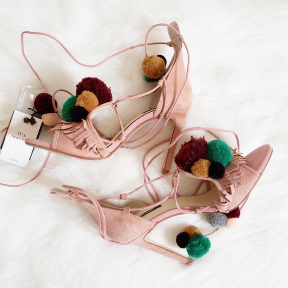 SOLD Zara pom pom heels - Picture 5 of 7